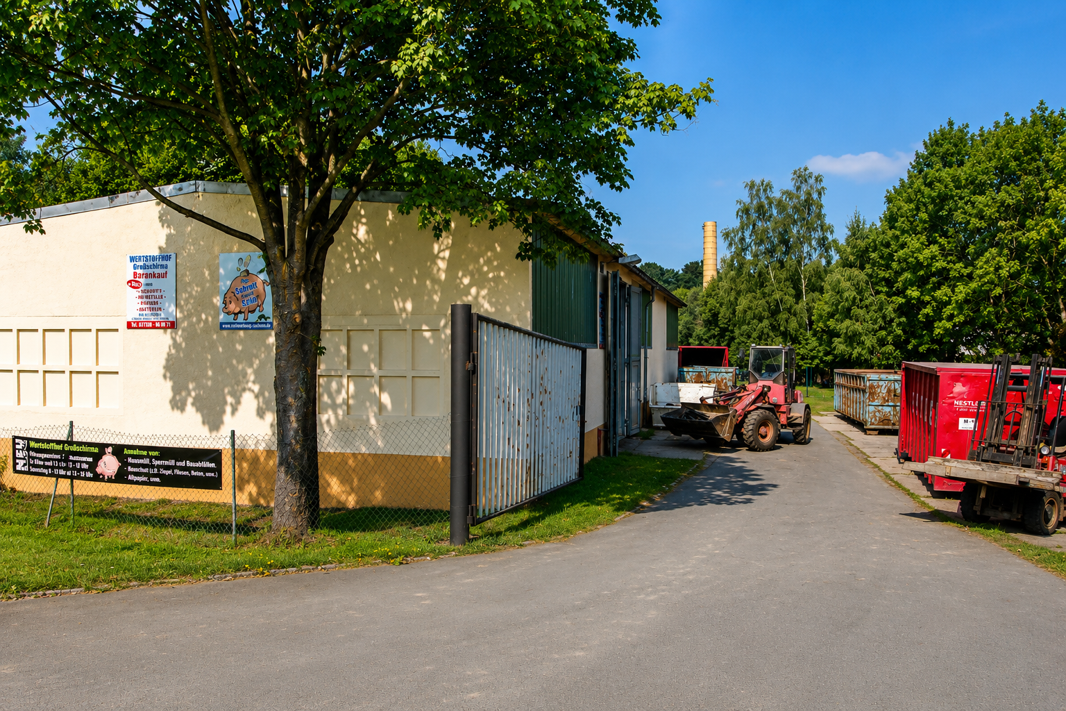 Einfahrt zum Wertstoffhof Großschirma